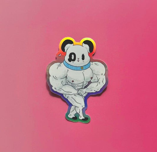 MUSCLE BEAR PANBI HOLOGRAPHIC STICKER
