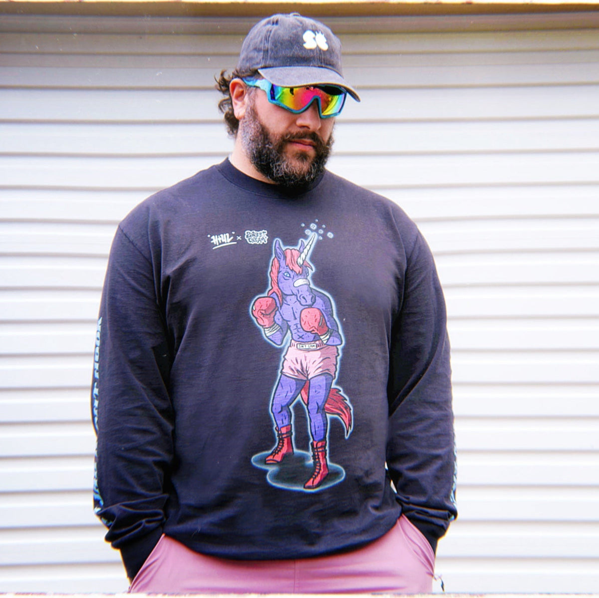 PUNTCHI HOUL x SWEET CREAM COLLAB - L/S FADED TEE (FADED BLACK)