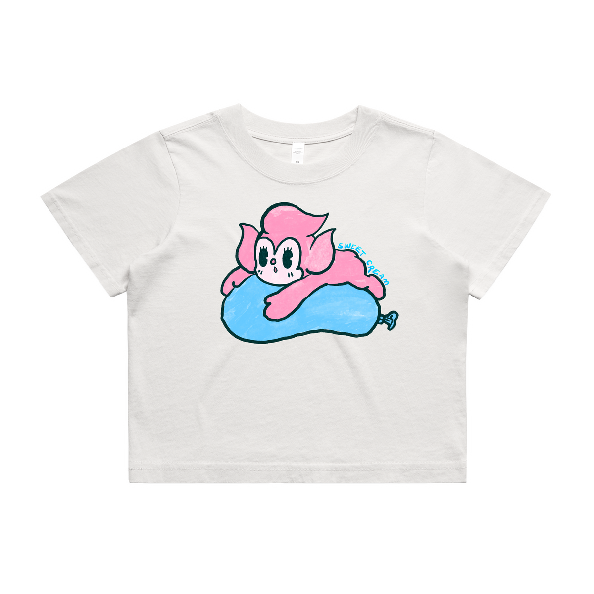 CONDOM FLOAT NUTTI CROPPED TEE (WHITE)