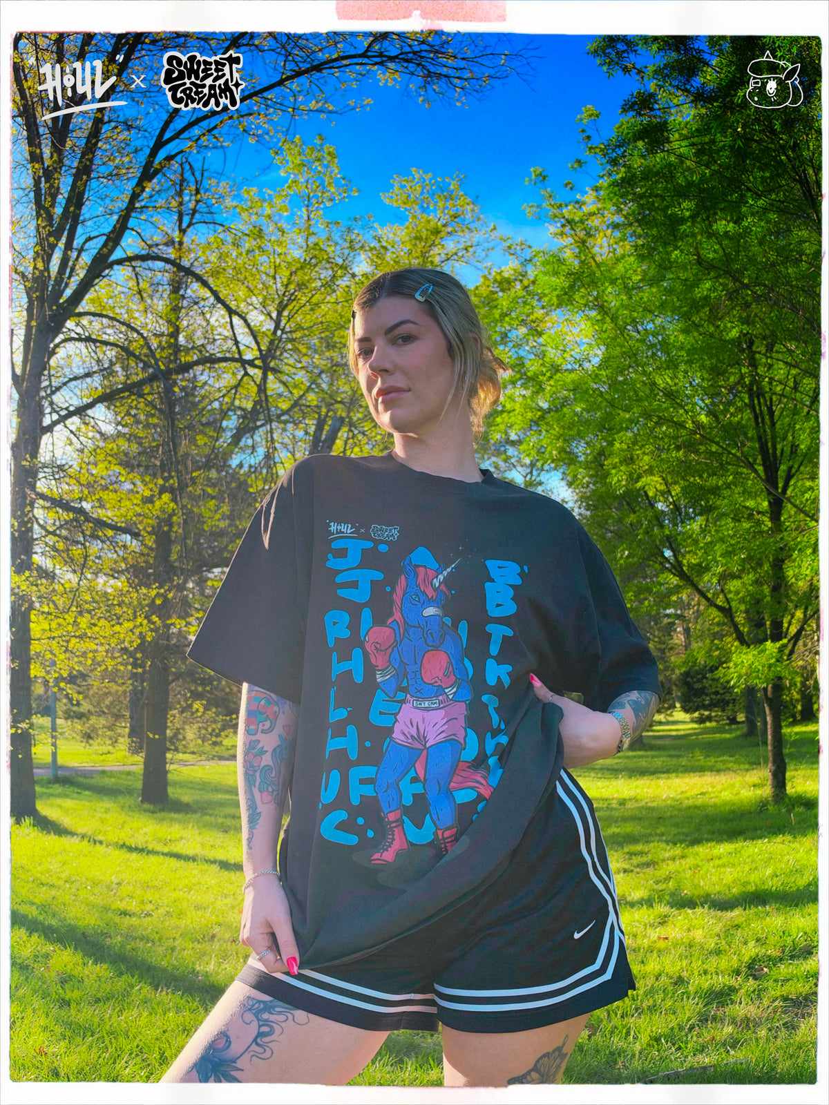 PUNTCHI HOUL x SWEET CREAM COLLAB - FADED TEE (FADED BLACK)