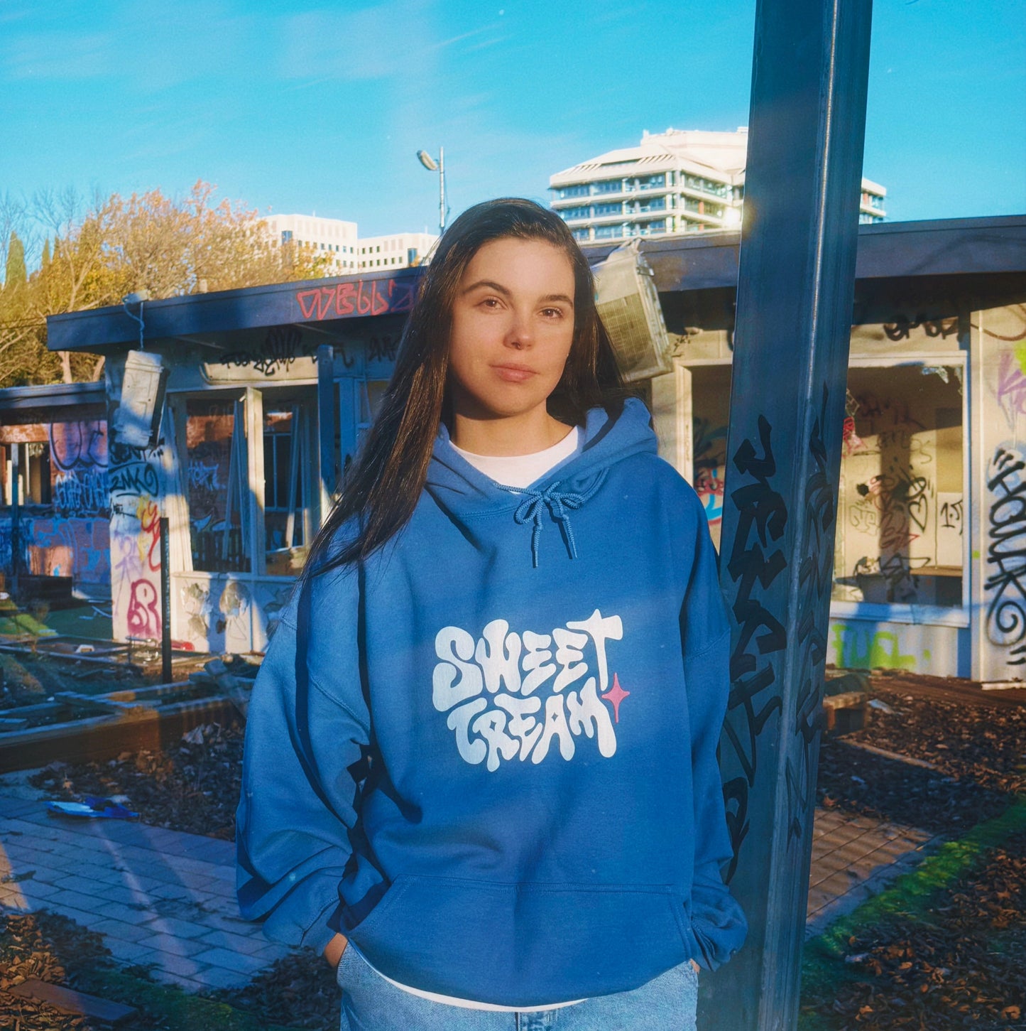 SWEET CREAM LOGO HOODIE - BLUE
