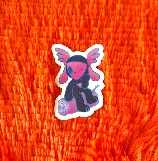ANGEL ON A LOG DIE-CUT WATERPROOF STICKER