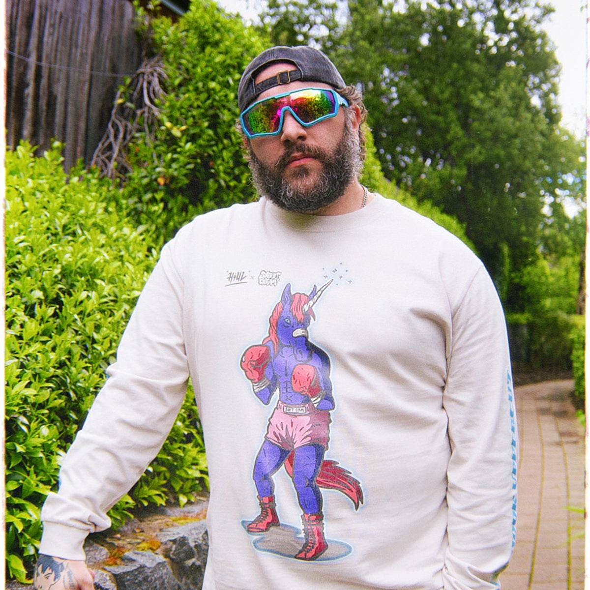 PUNTCHI HOUL x SWEET CREAM COLLAB - L/S FADED TEE (FADED BONE)
