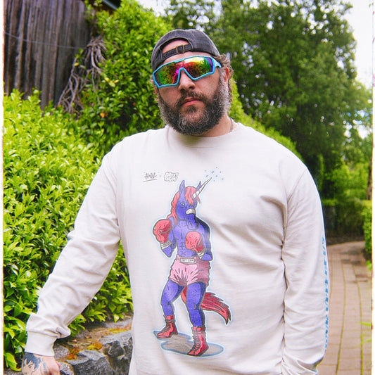 PUNTCHI HOUL x SWEET CREAM COLLAB - L/S FADED TEE (FADED BONE)