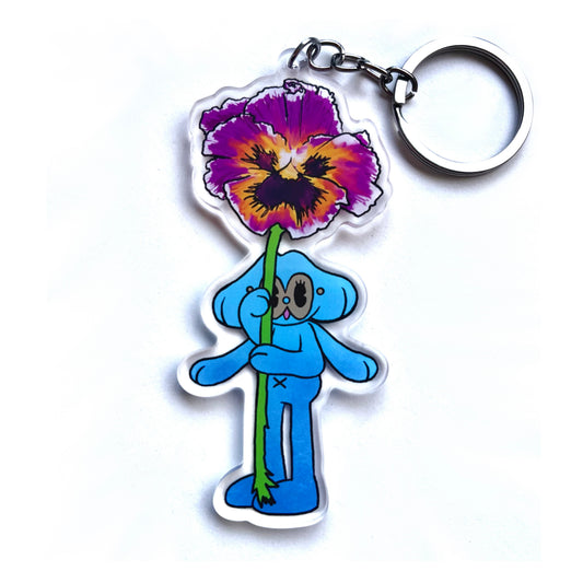 NADDI PANSY ACRYLIC KEYCHAIN