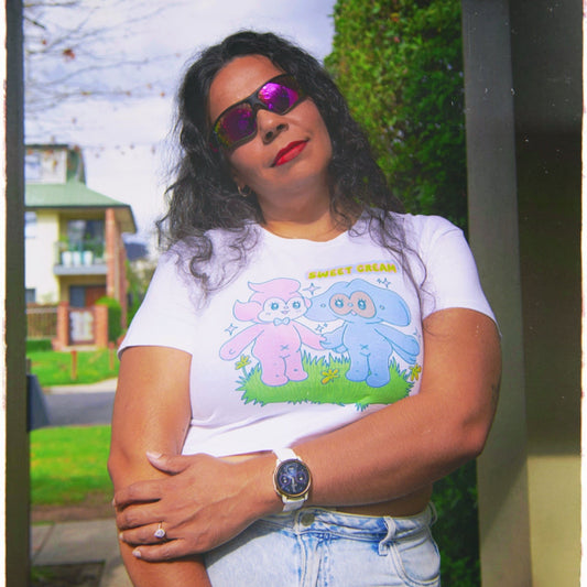 LIL CUTIES CROP TEE (WHITE)